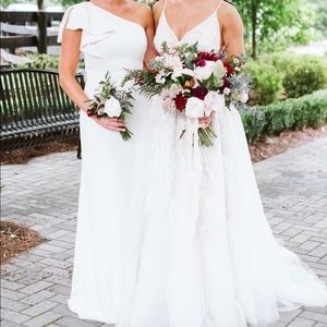 After Six Size 6 off-white one shoulder dress